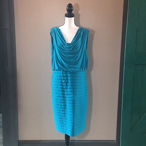 Adrianna Papell Turquoise Blue Dress Size 16 - Picture 1 of 8